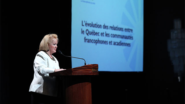 Québec, le 28 mai 2012. – Mme Sylvie Lachance, secrétaire adjointe à la Francophonie canadienne.