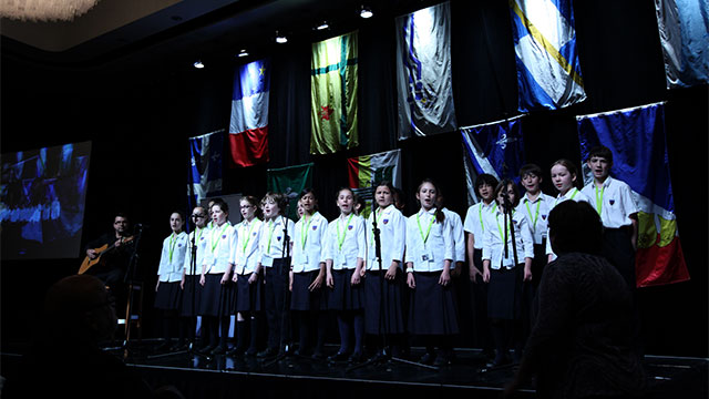 Québec, le 28 mai 2012. – La chorale de La Ma�trise des Petits Chanteurs de Québec.
