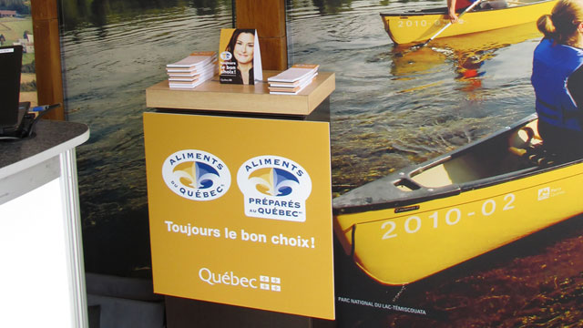 Le 16 ao�t 2014. � Parmi les partenaires présents au pavillon du Québec, le MAPAQ avec sa campagne Aliments du Québec.